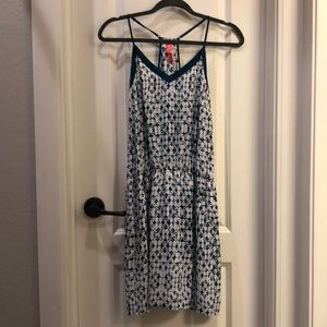 Teal patterned dress